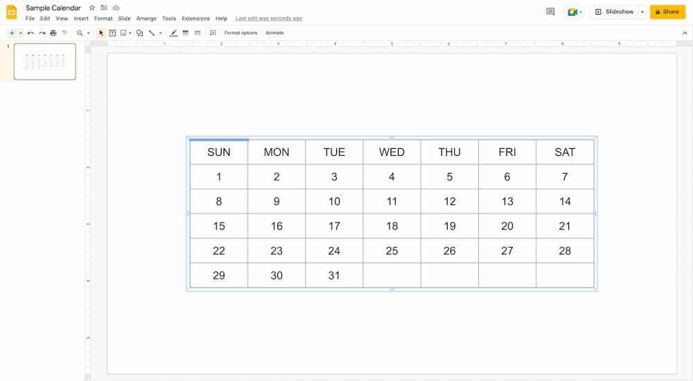 An Easy Guide To Create A Calendar In Google Slides