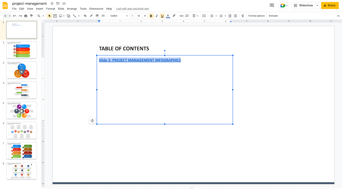 How To Create A Table Of Contents In Google Slides 