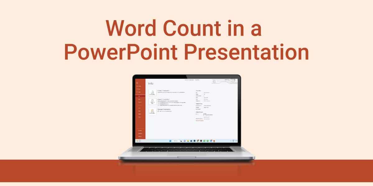how to use word count in presentation
