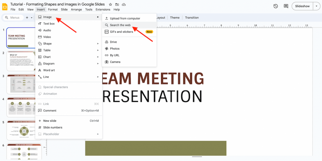 Insert image from the web in Google Slides